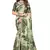 Green color orgenza digitial printed with zircon work saree and blouse