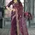 Purple color resham codding sequence embroidered stylish saree with un-stitched blouse