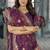 Purple color resham codding sequence embroidered stylish saree with un-stitched blouse