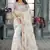 White color resham codding sequence embroidered stylish saree with un-stitched blouse