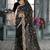 Black color resham codding sequence embroidered stylish saree with un-stitched blouse