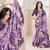 Purple color orgenza digitial printed with zircon work saree and blouse