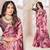 Pink color orgenza digitial printed with zircon work saree and blouse