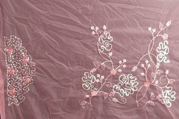Pink resham codding sequence embroidered stylish saree with un-stitched blouse 3