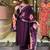 Purple rayon embroidery sequin kurti pant dupatta set stitched