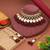 Maroon color back side meena work kundan necklace set