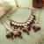 Maroon & green color back side meena work kundan necklace set