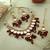 Maroon color back side meena work kundan necklace set