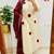 Floral embroidered white round neck pure cotton kurta with trouser & dupatta set