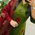 Floral embroidered green round neck pure cotton kurta with trouser & dupatta set