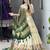 Green Color Rich Embroidery Work Cotton Lehenga With Fully Stitched Blouse