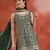Green embroidered georgette stitched palazzo style salwar suit