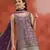 Purple embroidered georgette stitched palazzo style salwar suit