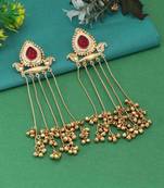 Maroon color long kasmiri earrings
