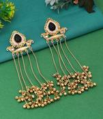 Black color long kasmiri earrings