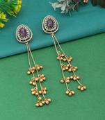 Blue color long kasmiri earrings
