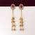 Magenta color long kasmiri earrings