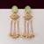 Pista green color long kasmiri earrings