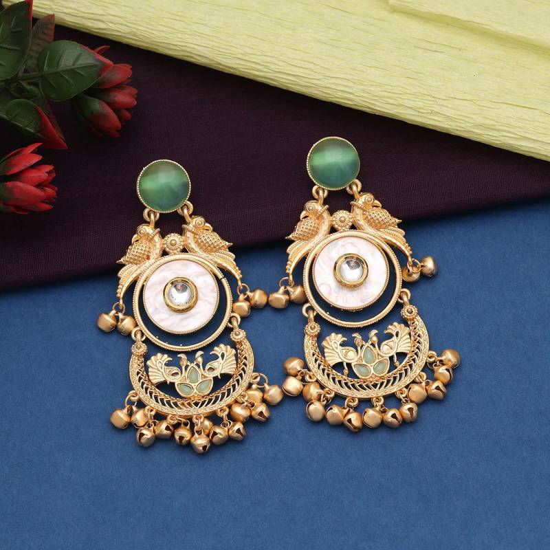 Pista green color amrapali earrings