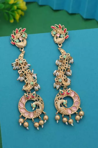 Pink color amrapali earrings