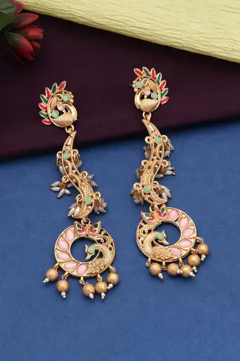 Pink color amrapali earrings