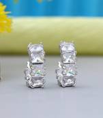 Silver color american diamond earrings