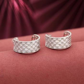 Silver color american diamond earrings 1