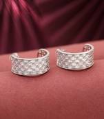 Silver color american diamond earrings