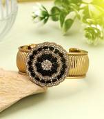 Black color openable american diamond bracelet