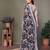 Grey Color Digital Printed Chiffon Saree