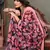Pink Color Digital Printed Chiffon Saree
