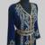 Navy Blue color luxurious Handmade Moroccan Kaftan with hijjab