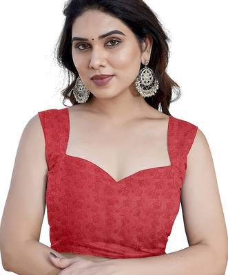 Red Color Digital Printed Chiffon Saree 5