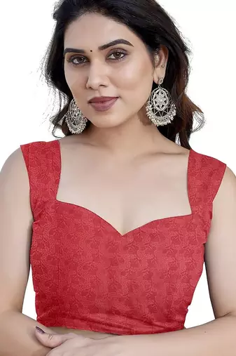 Red Color Digital Printed Chiffon Saree