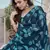 Teal Color Digital Printed Chiffon Saree