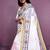White Color Handloom Cotton Digital Printed Saree