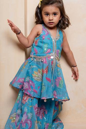 Blue printed santoon co ord set