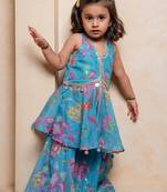 Blue printed santoon co ord set