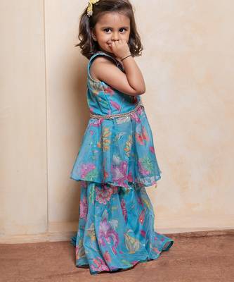 Blue printed santoon co ord set 2