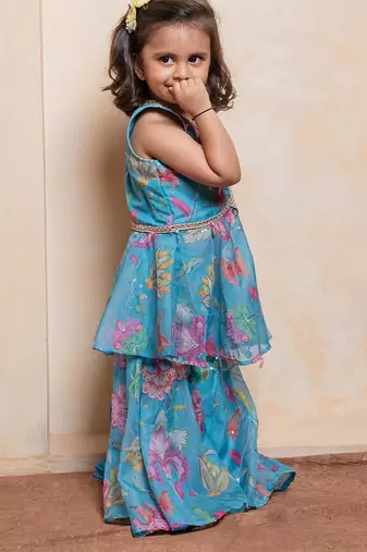 Blue printed santoon co ord set