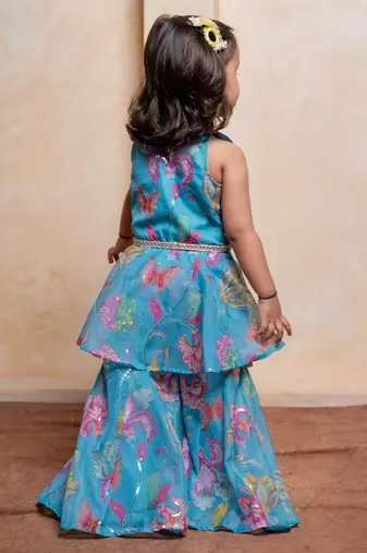 Blue printed santoon co ord set