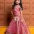 Pink embroidered  tissue lehenga