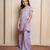 Lavender embroidered  organza  kurta set