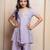 Lavender embroidered  organza  kurta set