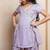 Lavender embroidered  organza  kurta set