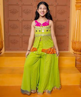 Multicolor embroidered  georgette  Co Ord Set 1