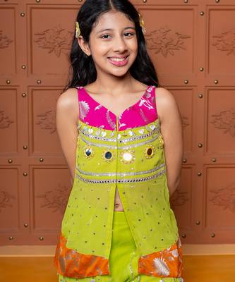 Multicolor embroidered  georgette  Co Ord Set 4