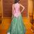 Pink and green embroidered  silk lehenga
