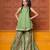 Green embroidered organza Kurta Set