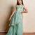 Sea green embroidered  organza co ord set